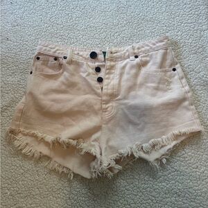 Signature Cream Jean Shorts